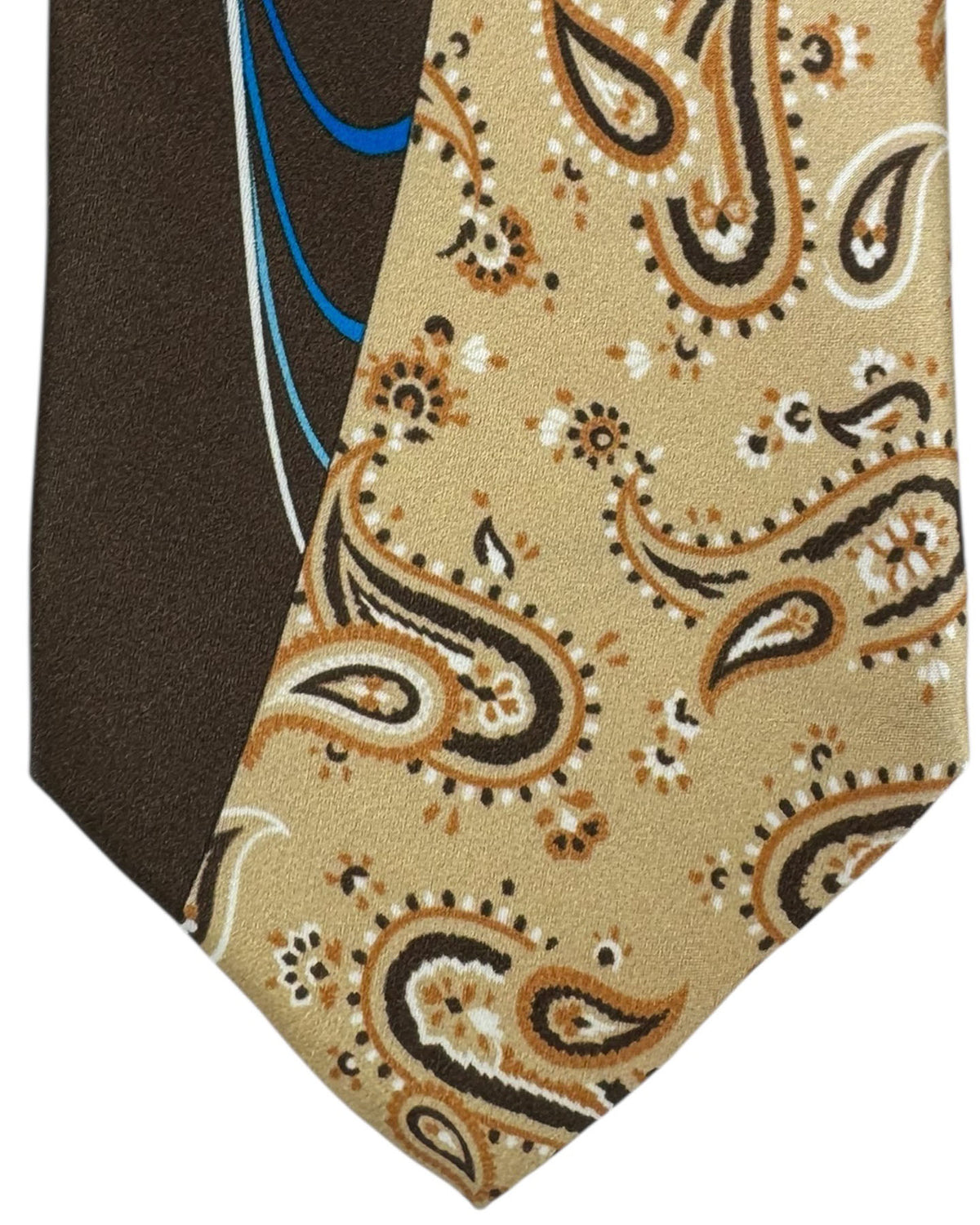 Vitaliano Pancaldi Tie Beige Paisley & Swirly Stripes