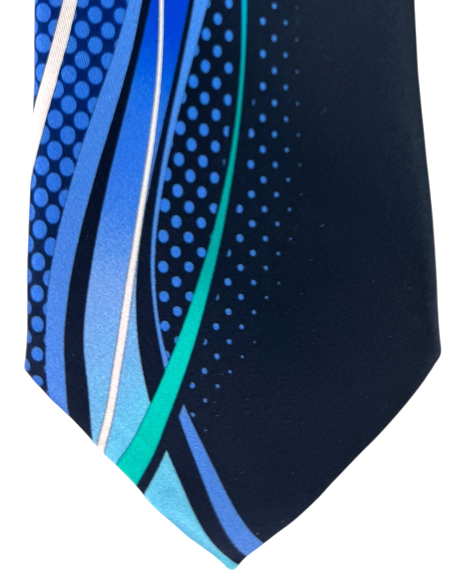 Vitaliano Pancaldi Silk Tie Blue Swirl
