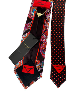 Vitaliano Pancaldi Tie Stripes & Ornamental Paisley Pattern