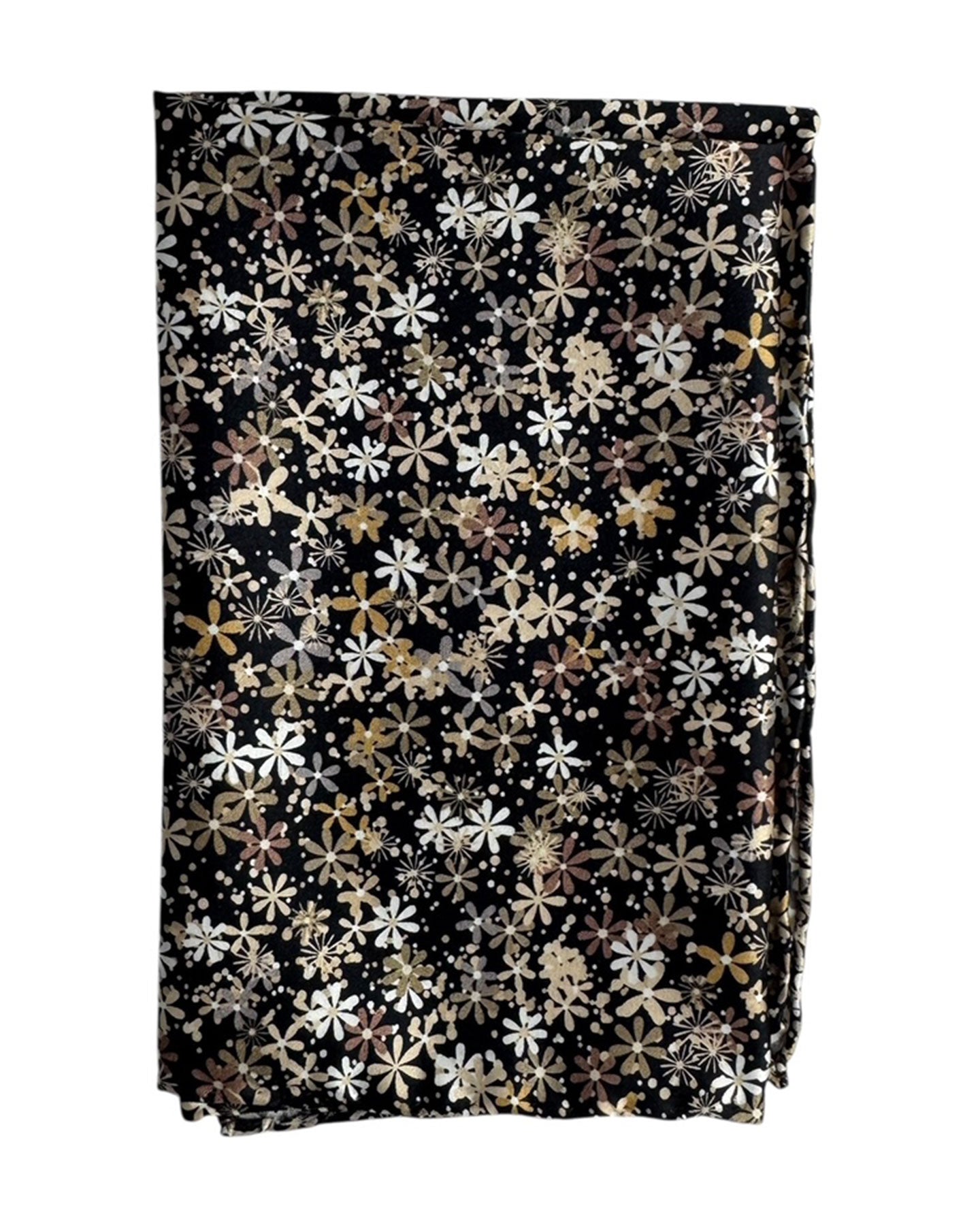 Vitaliano Pancaldi Silk Pocket Square Black Taupe Mini Flowers SALE