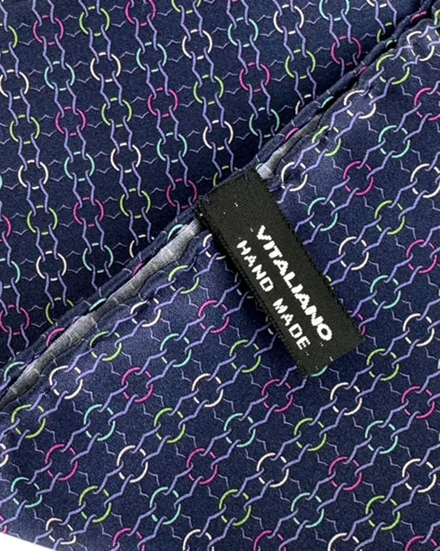 Vitaliano Pancaldi Silk Pocket Square Dark Blue Purple
