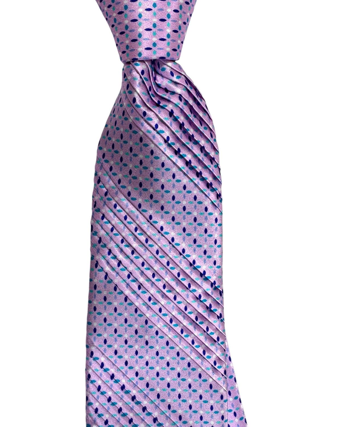Vitaliano Pancaldi Pleated Silk Tie Pink Design SALE