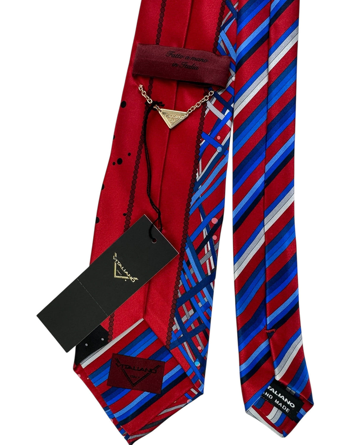 Vitaliano Pancaldi Tie Red Royal Blue