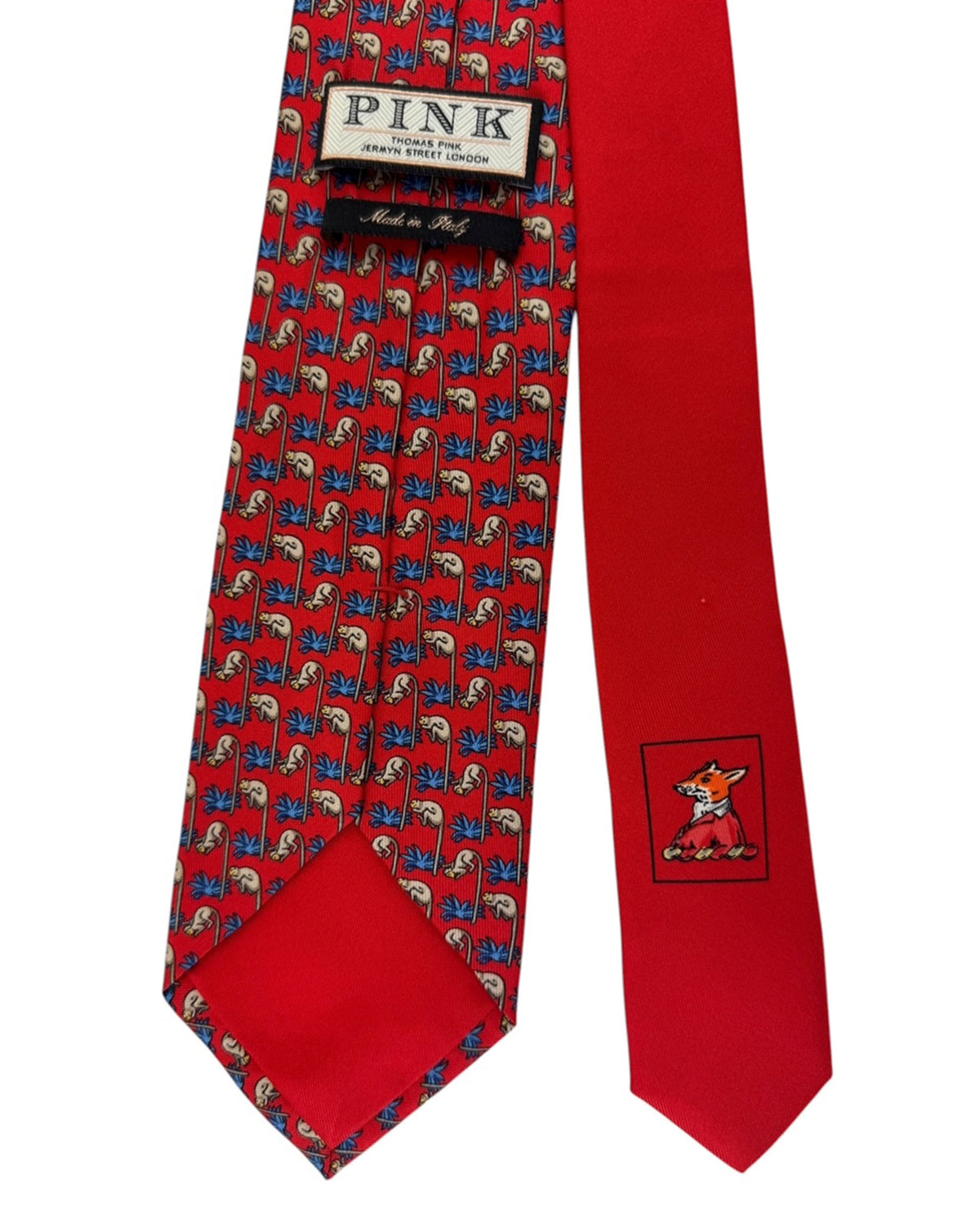 Thomas Pink Tie Red Monkey Novelty Design SALE