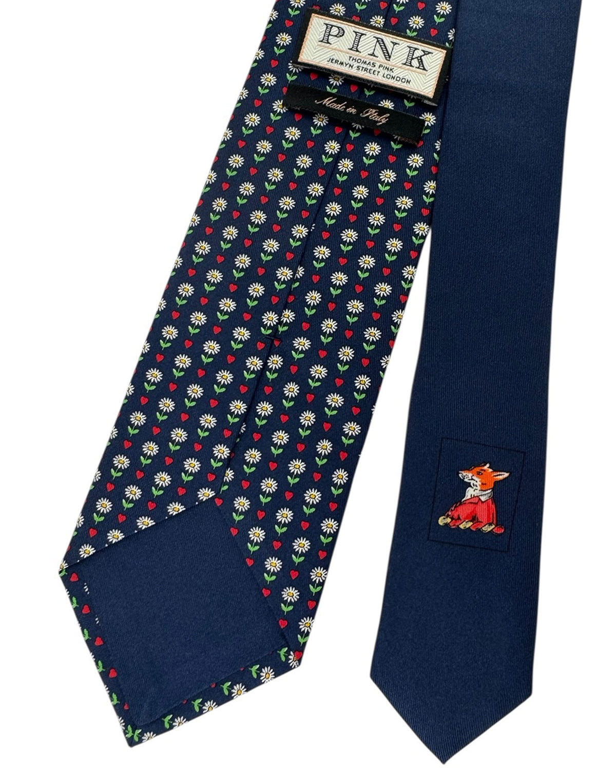 Thomas Pink Tie Navy Mini Flowers - Novelty Design SALE