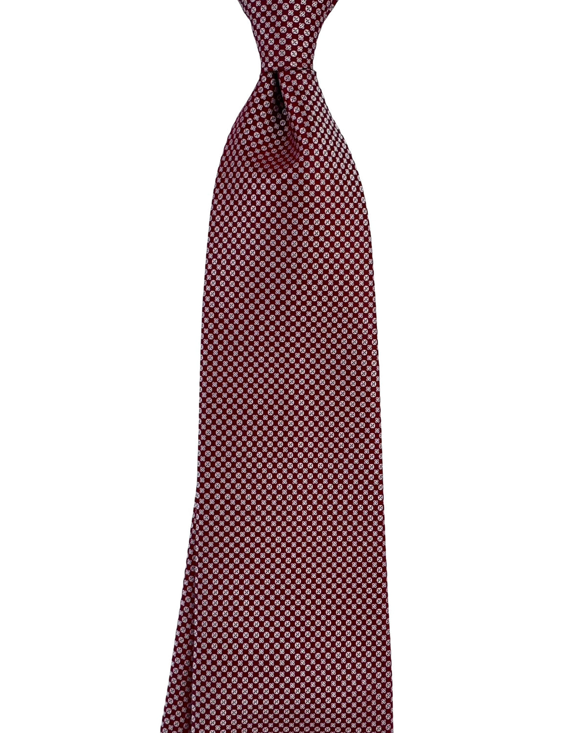 Stefano Ricci Tie Bordeaux Micro Medallion Pattern