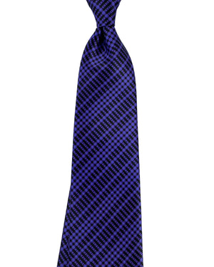 Stefano Ricci Tie Black Purple Geometric Grid Pattern