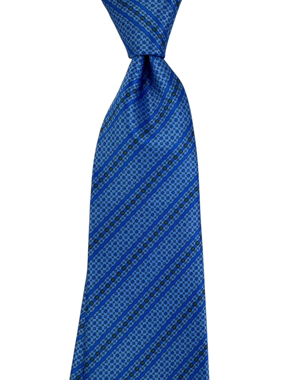 Stefano Ricci Tie Bright Blue With Geometric Stripe