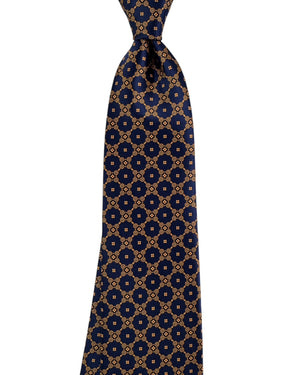 Stefano Ricci Tie Midnight Blue Orange