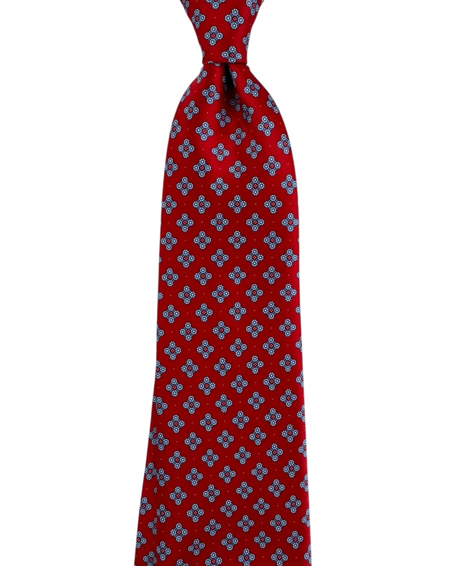 Stefano Ricci Silk Tie Red Blue Mini Flower Cluster