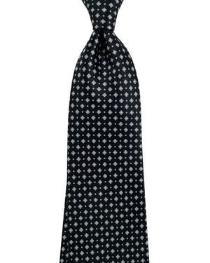 Stefano Ricci Tie Black Silver Geometric Design Discount