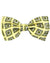 Emilio Pucci Silk Bow Tie Yellow Olive Gray Medallions - Made In Italy