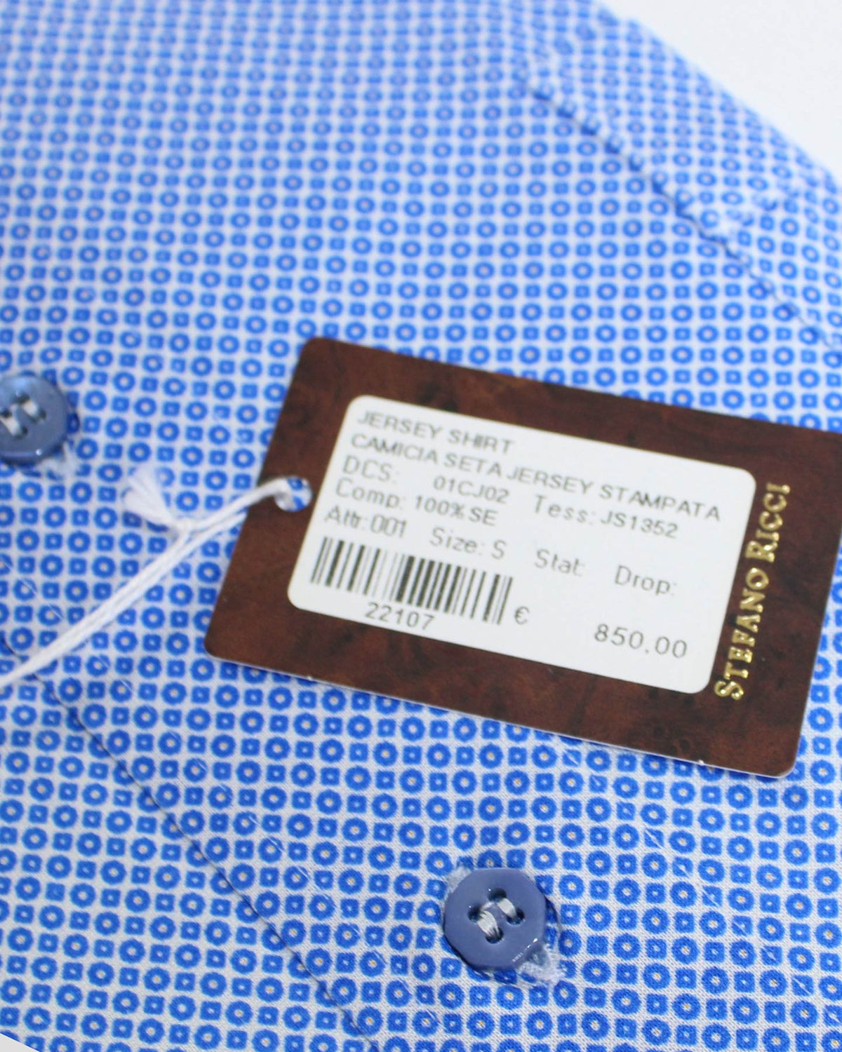 Stefano Ricci Short Sleeve Shirt Royal Blue S - SALE