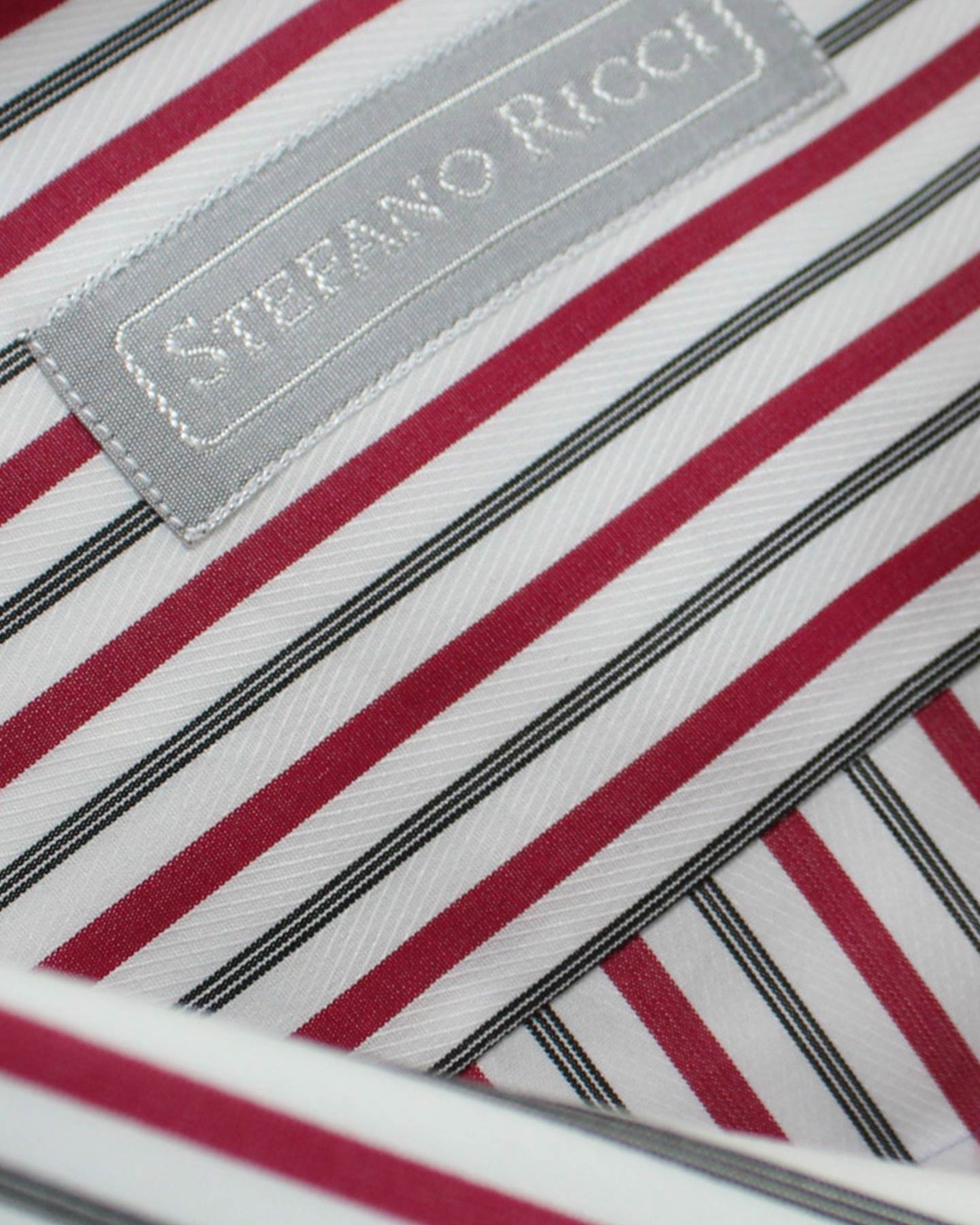 Stefano Ricci Dress Shirt White Burgundy 