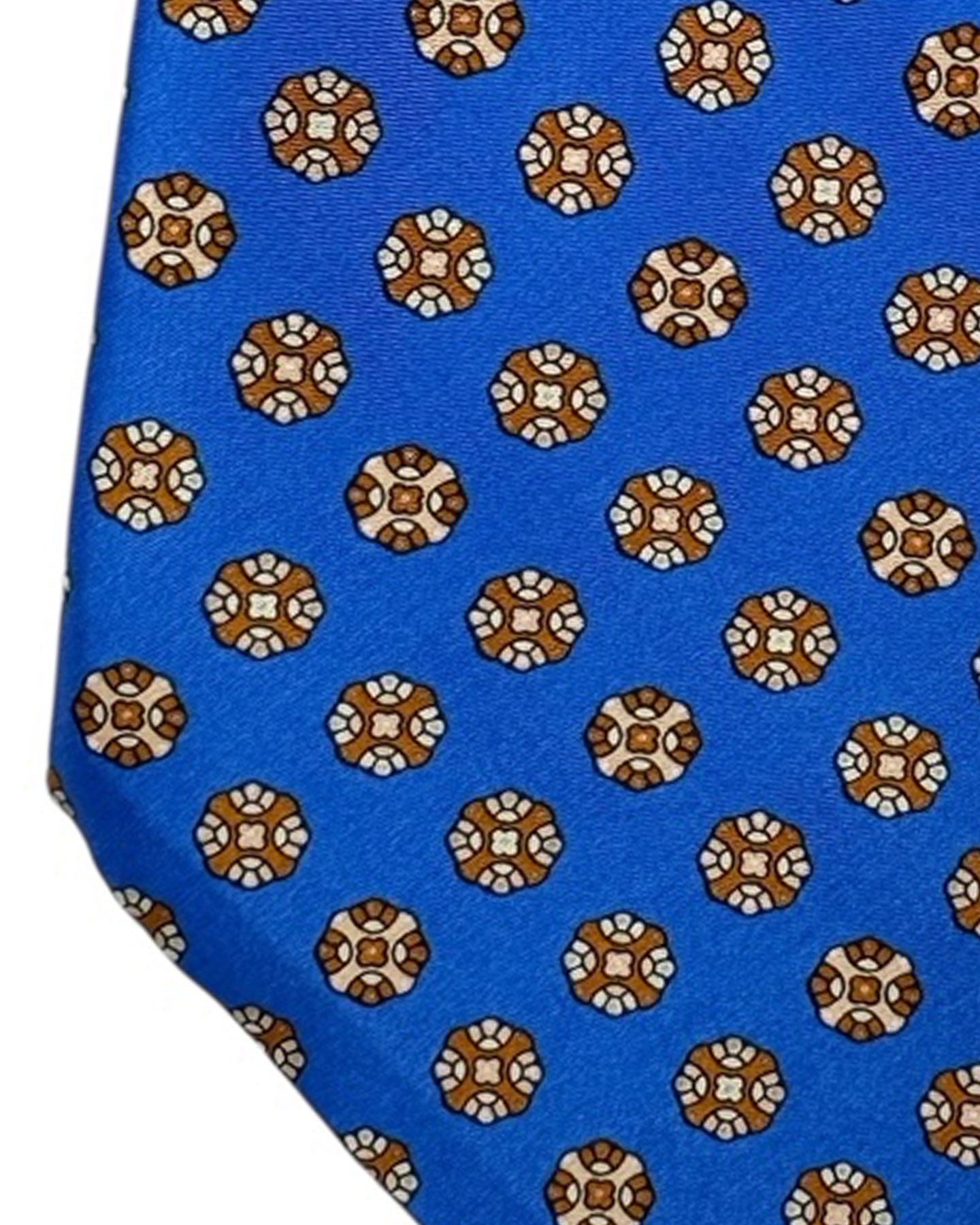 Stefano Ricci Tie Blue Brown Geometric Design