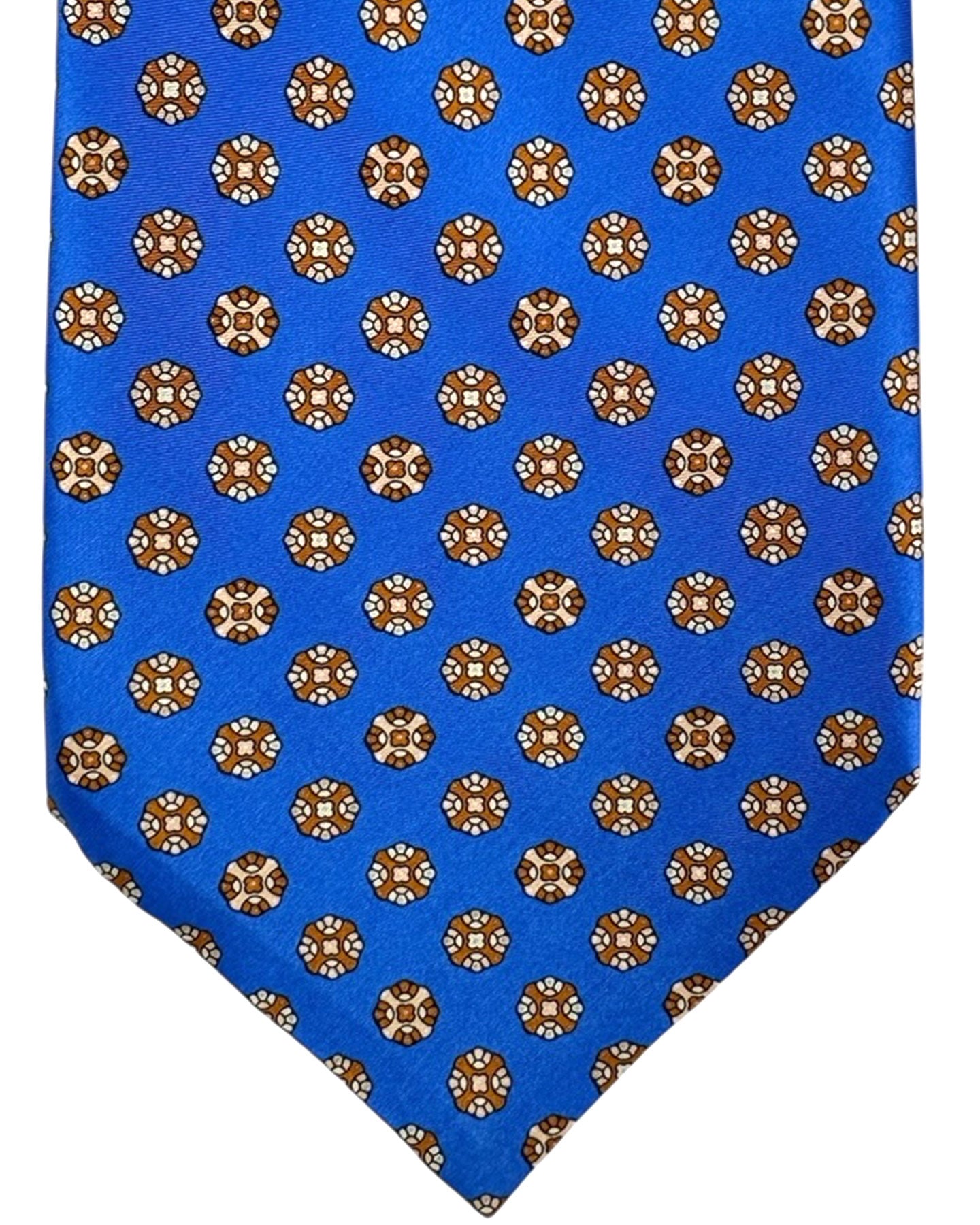 Stefano Ricci Tie Blue Brown Geometric Design