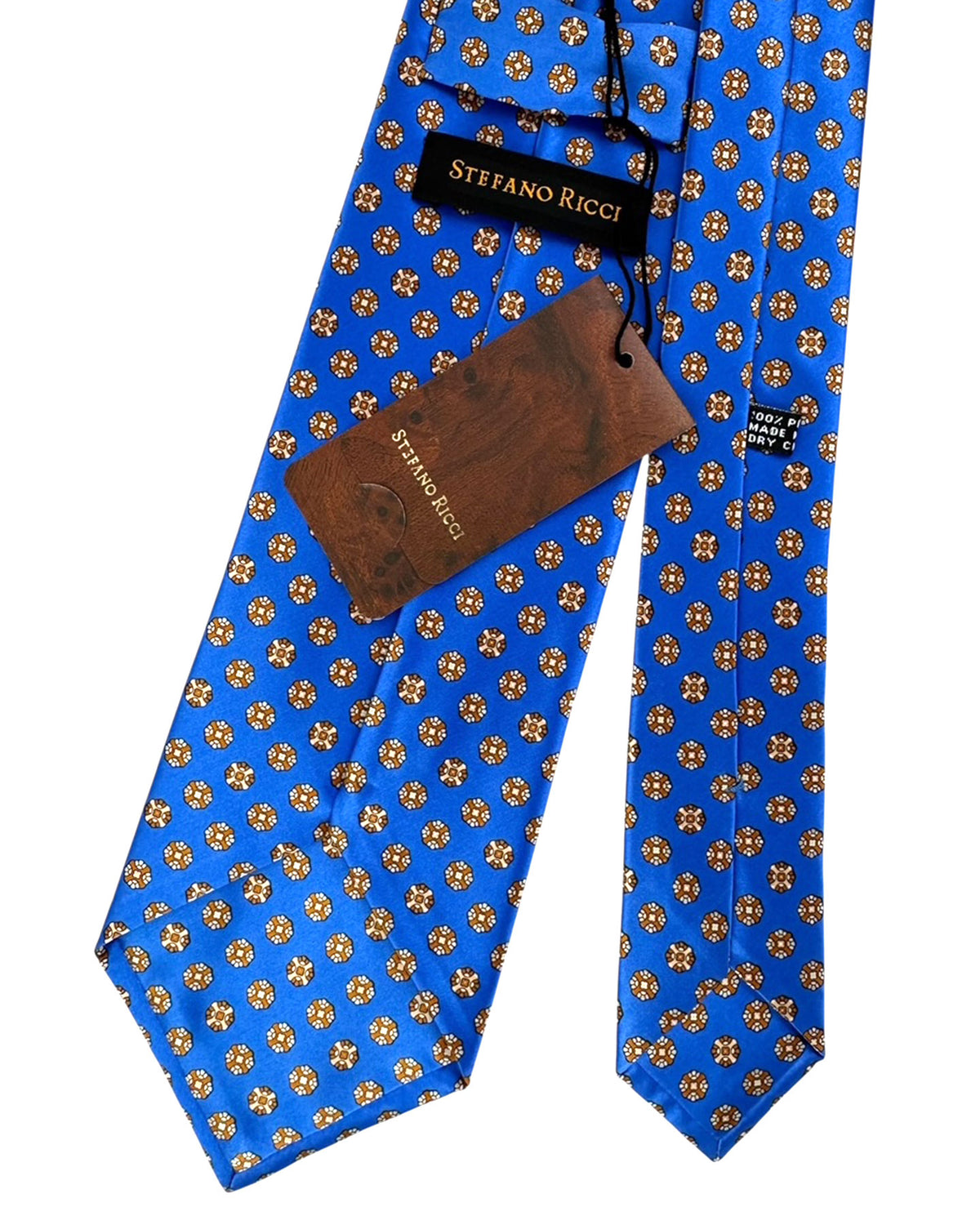 Stefano Ricci Tie Blue Brown Geometric Design SALE