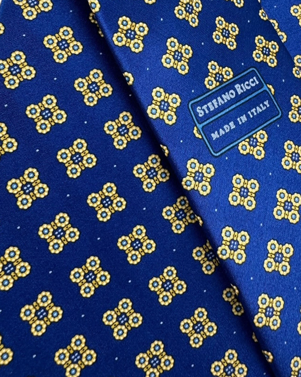 Stefano Ricci Silk Tie Royal Blue Gold