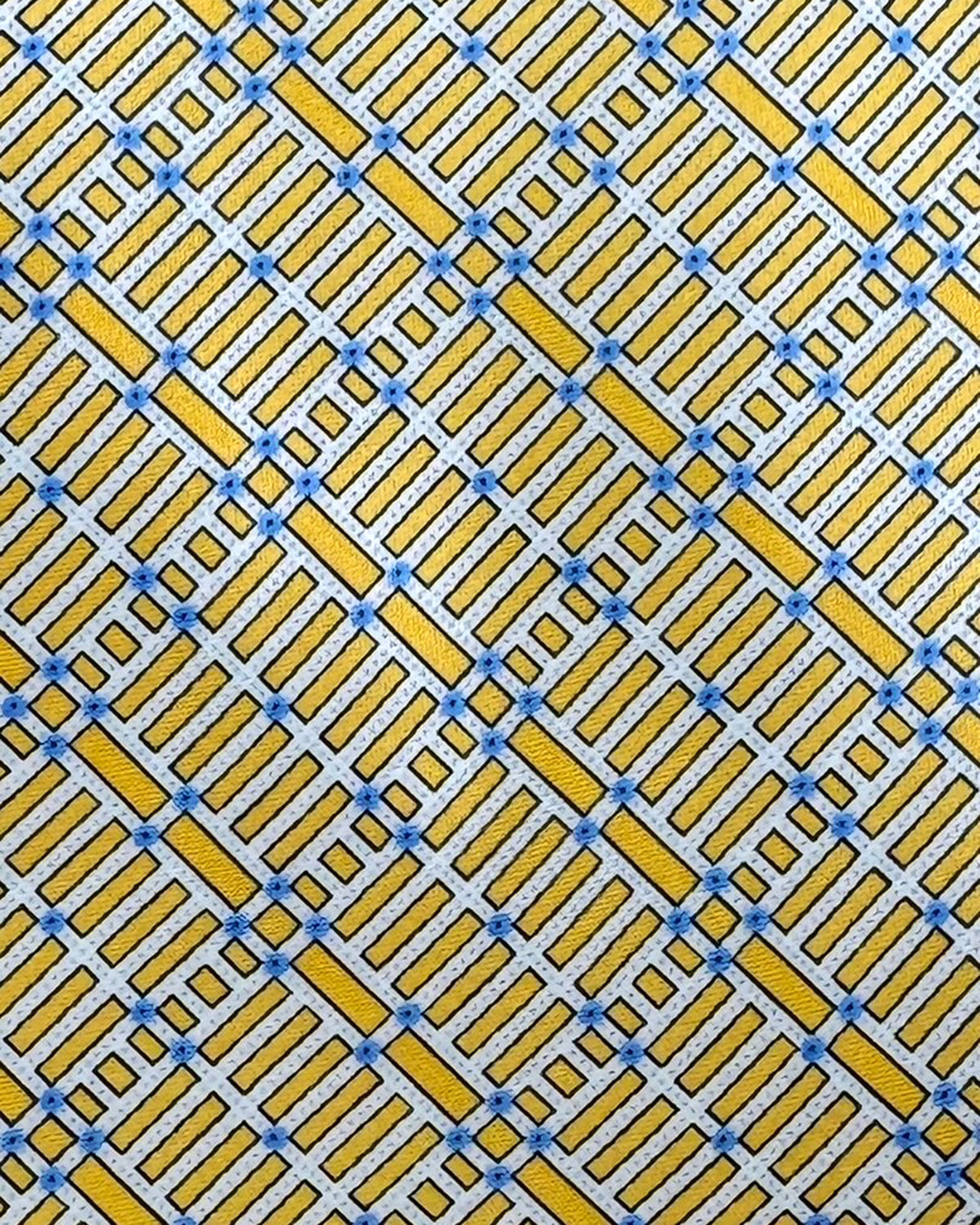 Stefano Ricci Silk Tie Silver Orange-Gold Blue Pattern