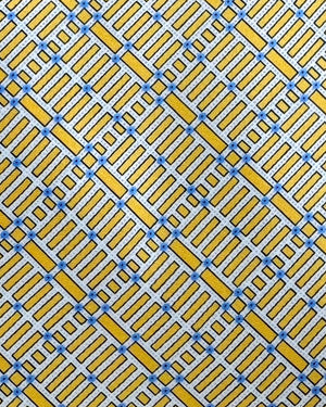 Stefano Ricci Silk Tie Silver Orange-Gold Blue Pattern