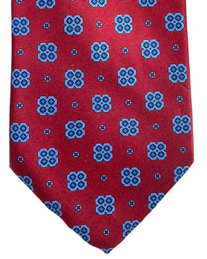 Stefano Ricci Tie Bordeaux Blue Geometric