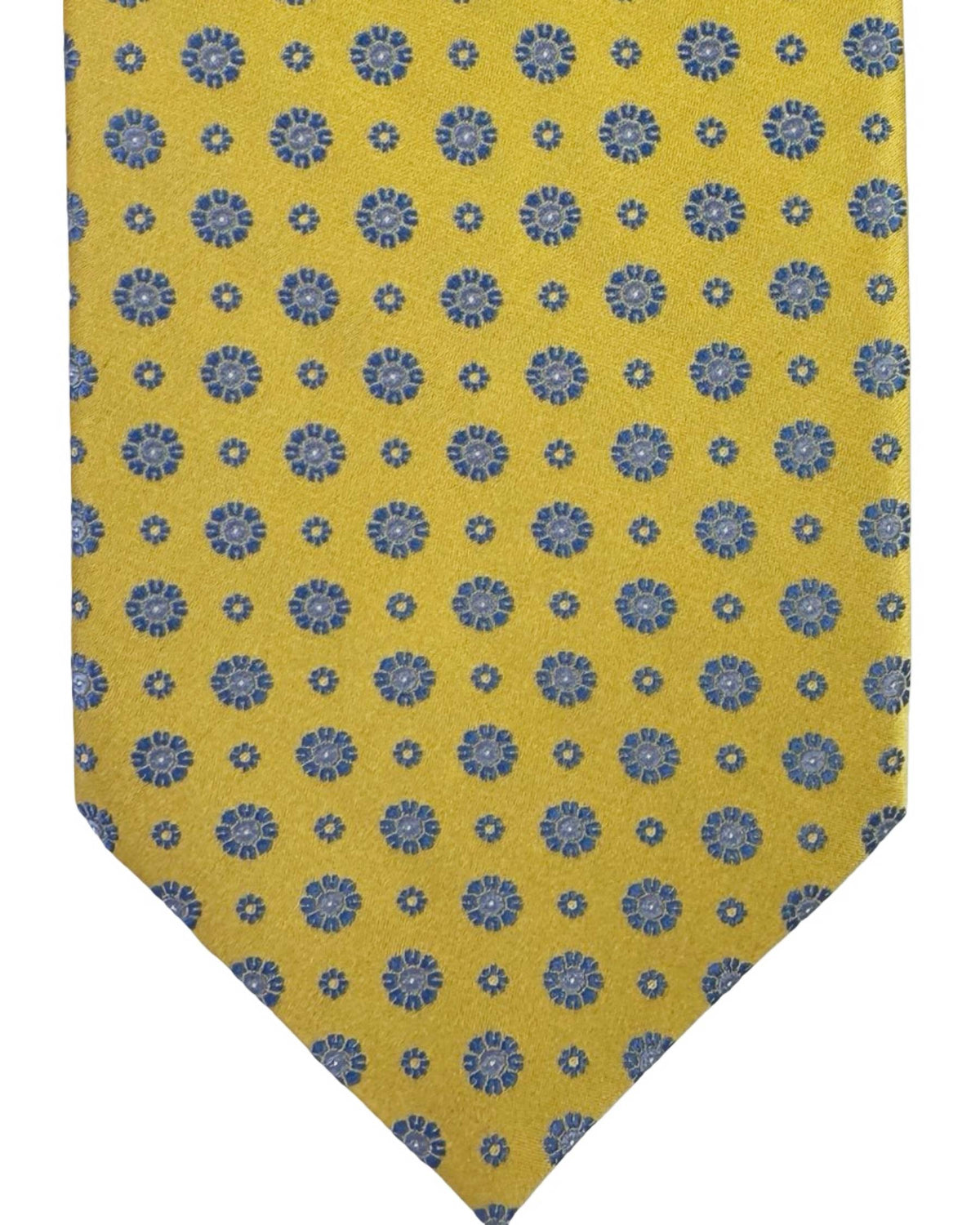 Stefano Ricci Tie Yellow Blue Floral Medallions