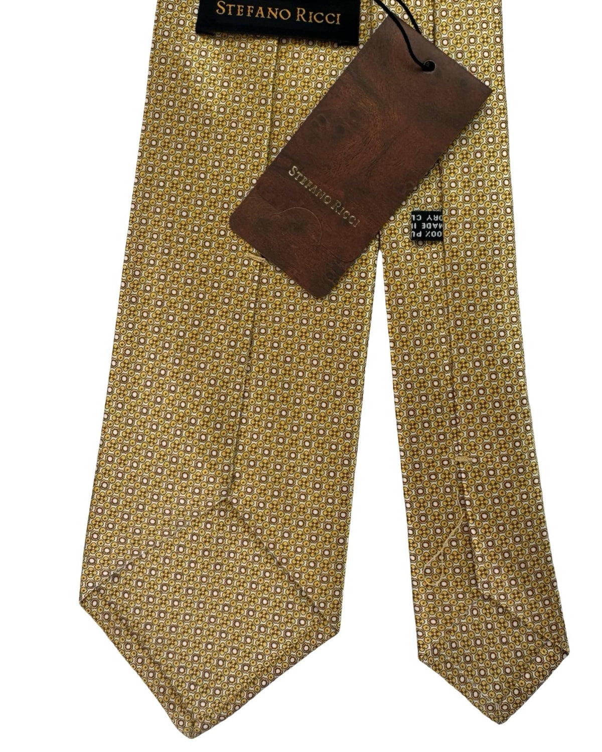 Stefano Ricci Tie Orange Brown Tan Mini Floral Pattern