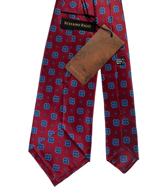 Stefano Ricci Tie Bordeaux Blue Geometric