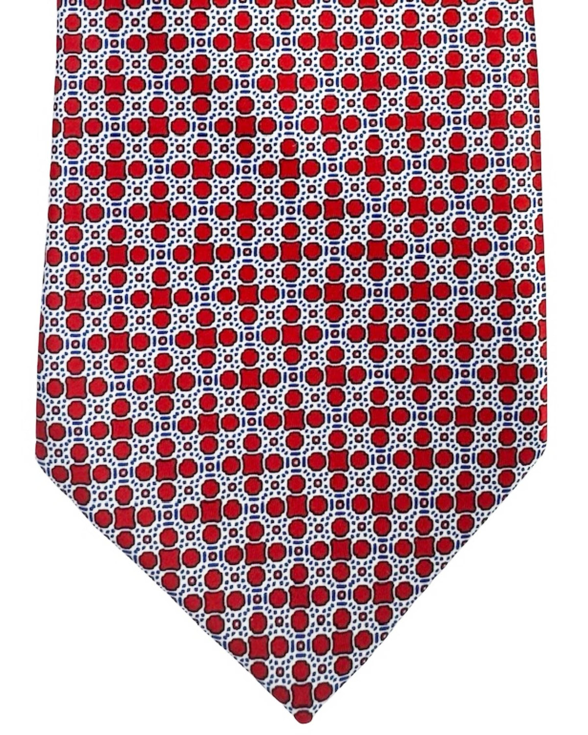 Stefano Ricci Tie Bordeaux Silver Mini Circle and Square Design