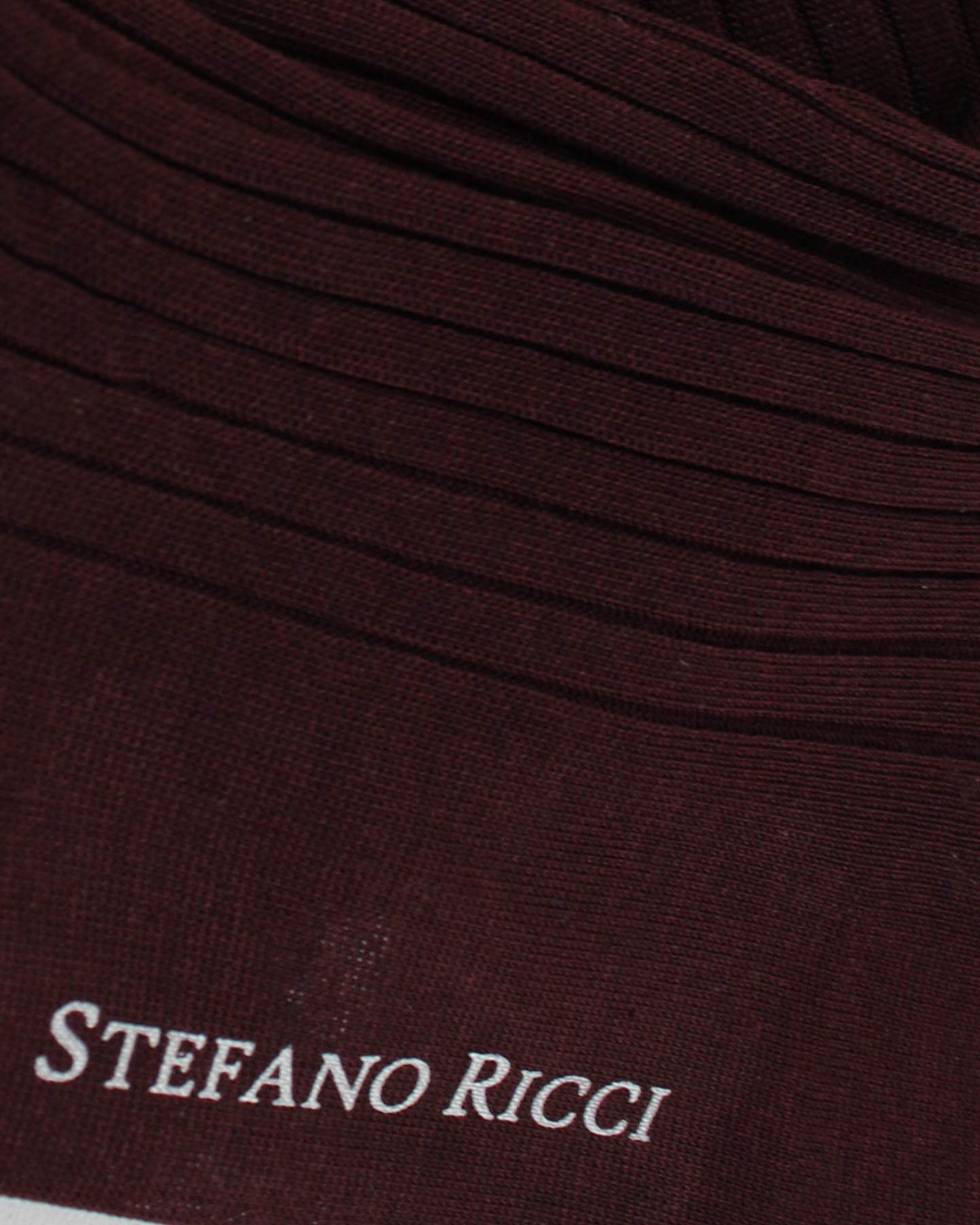 Stefano Ricci Socks Bordeaux Ribbed Solid