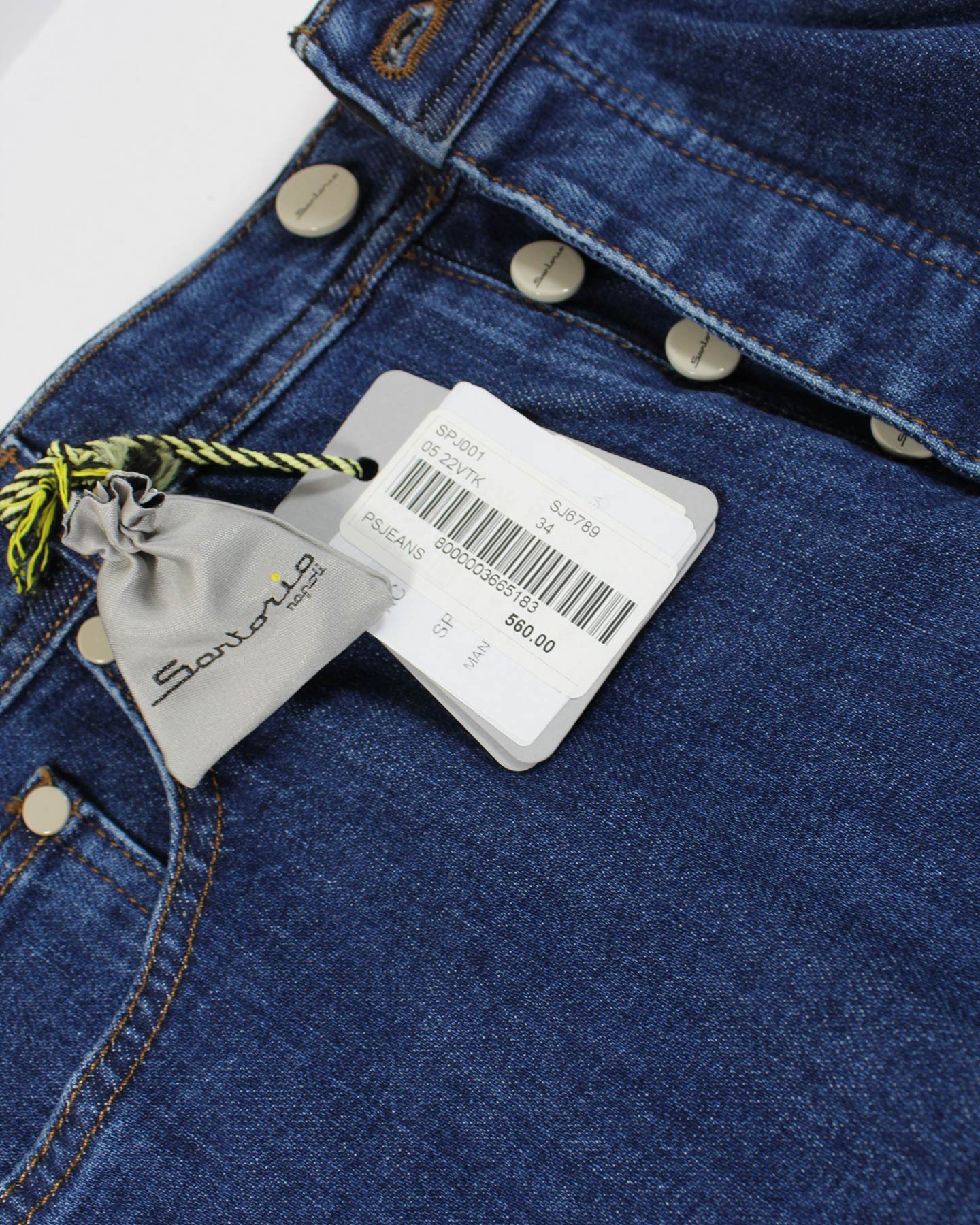 Sartorio Napoli Men Jeans Dark Denim Blue New