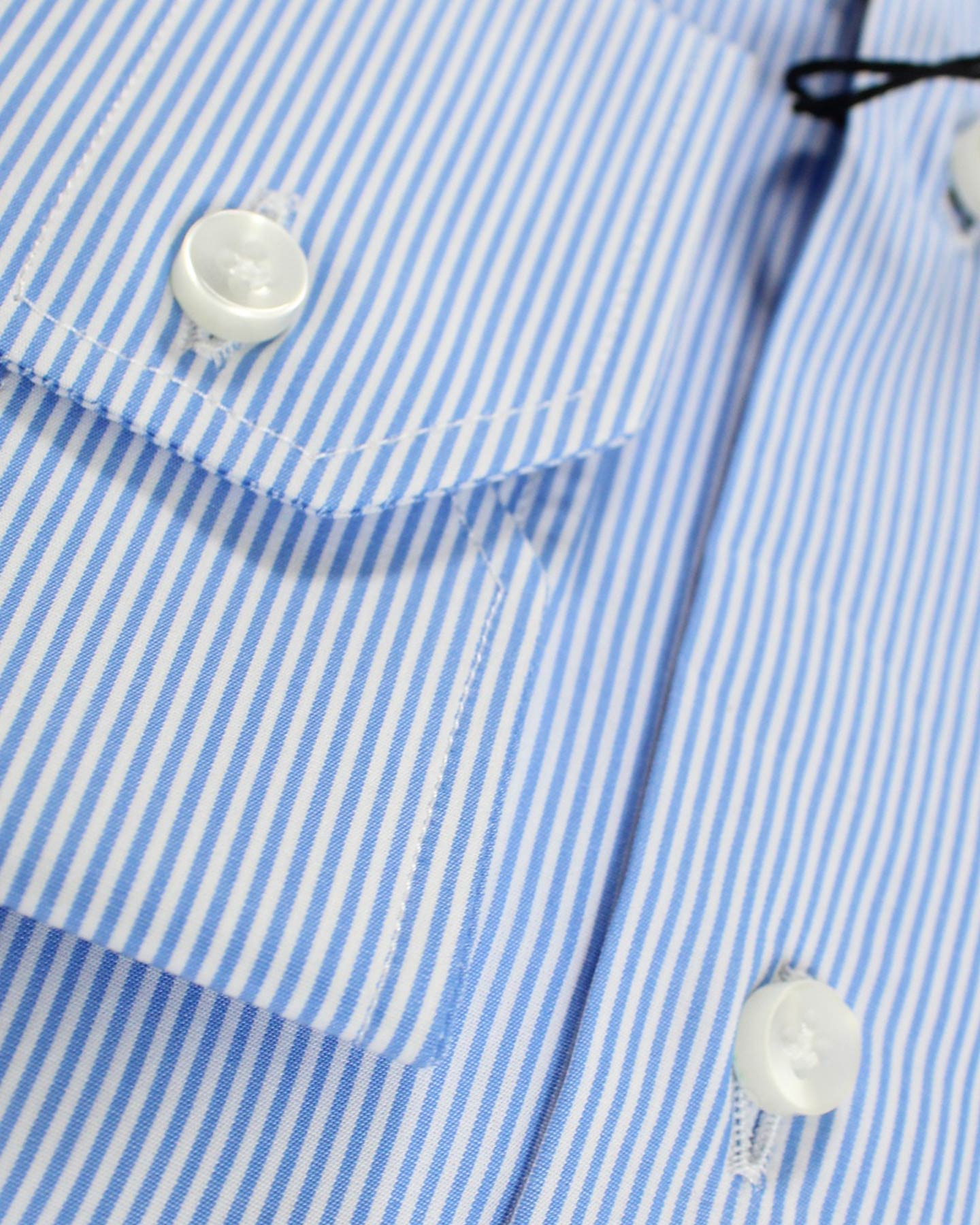 Sartorio Dress Shirt White Navy Stripes 