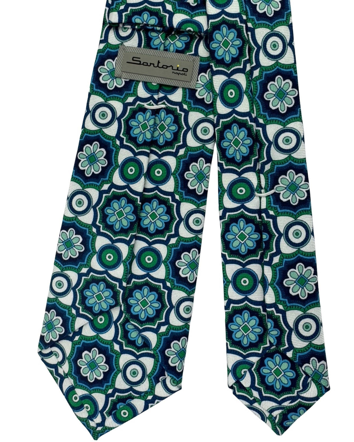 Sartorio Tie Green Blue White Ornamental Tile Design
