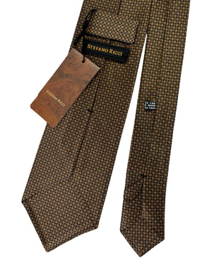 Stefano Ricci Tie Brown Black Geometric