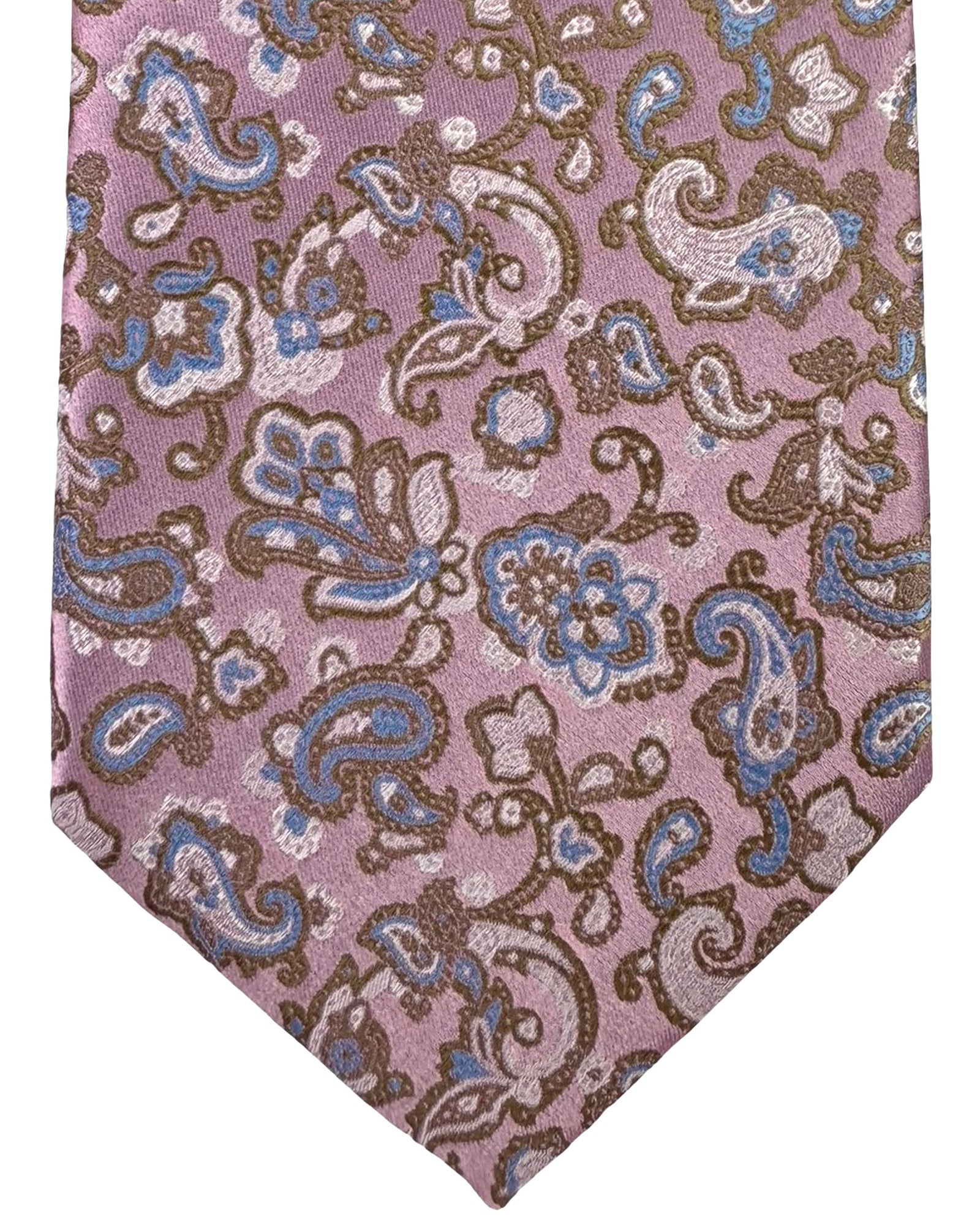 Stefano Ricci Tie Pink Paisley - Jacquard Silk