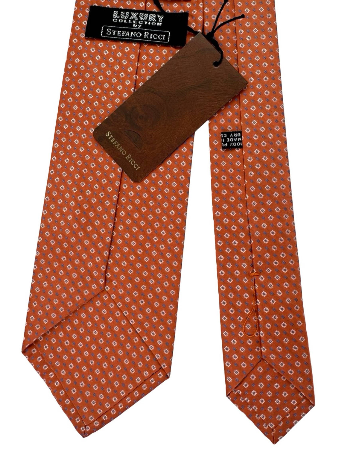 Stefano Ricci Tie Orange Mini Flowers