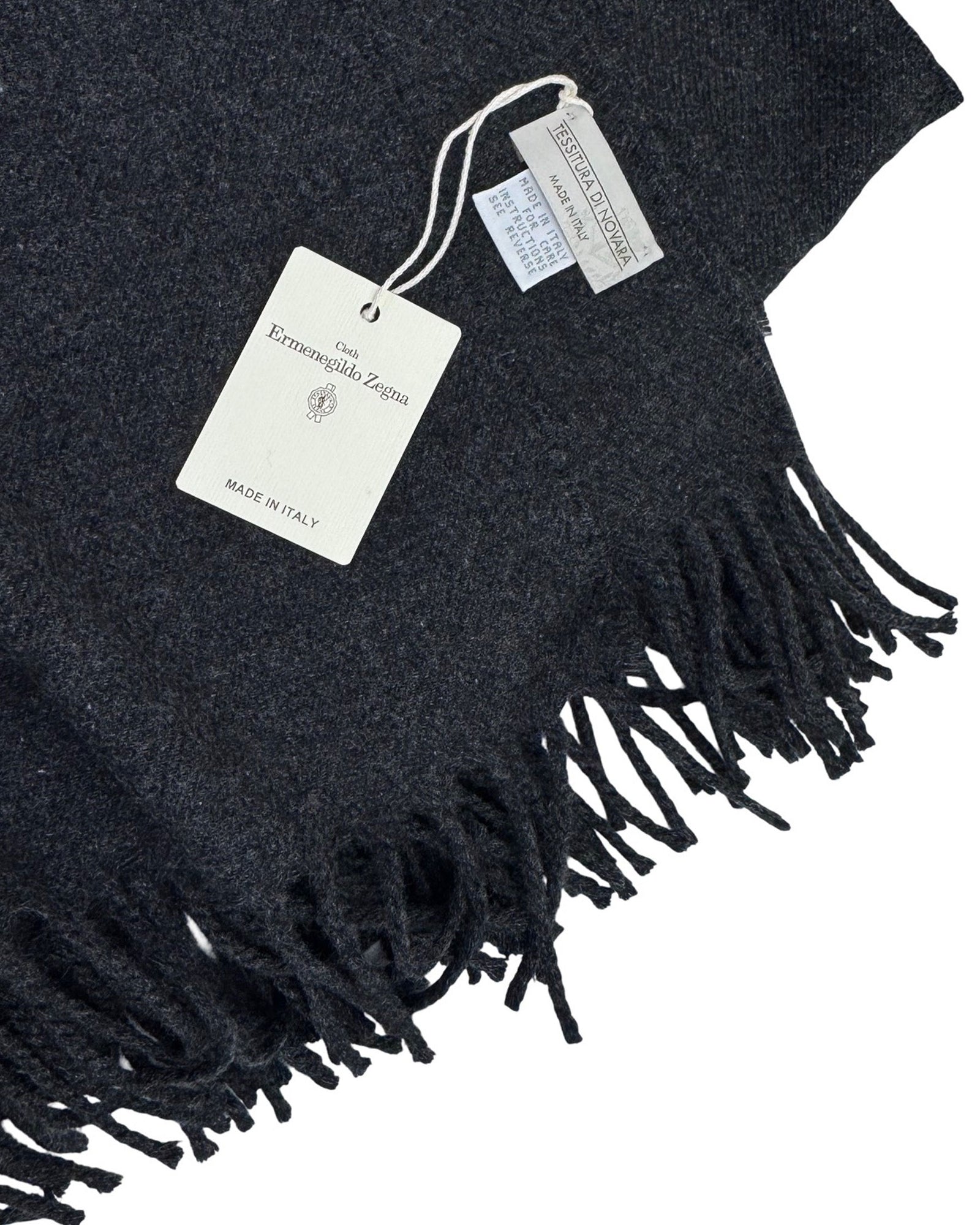 Tessitura Di Novara Cashmere Throw Blanket Dark Gray - Zegna Fabrics SALE