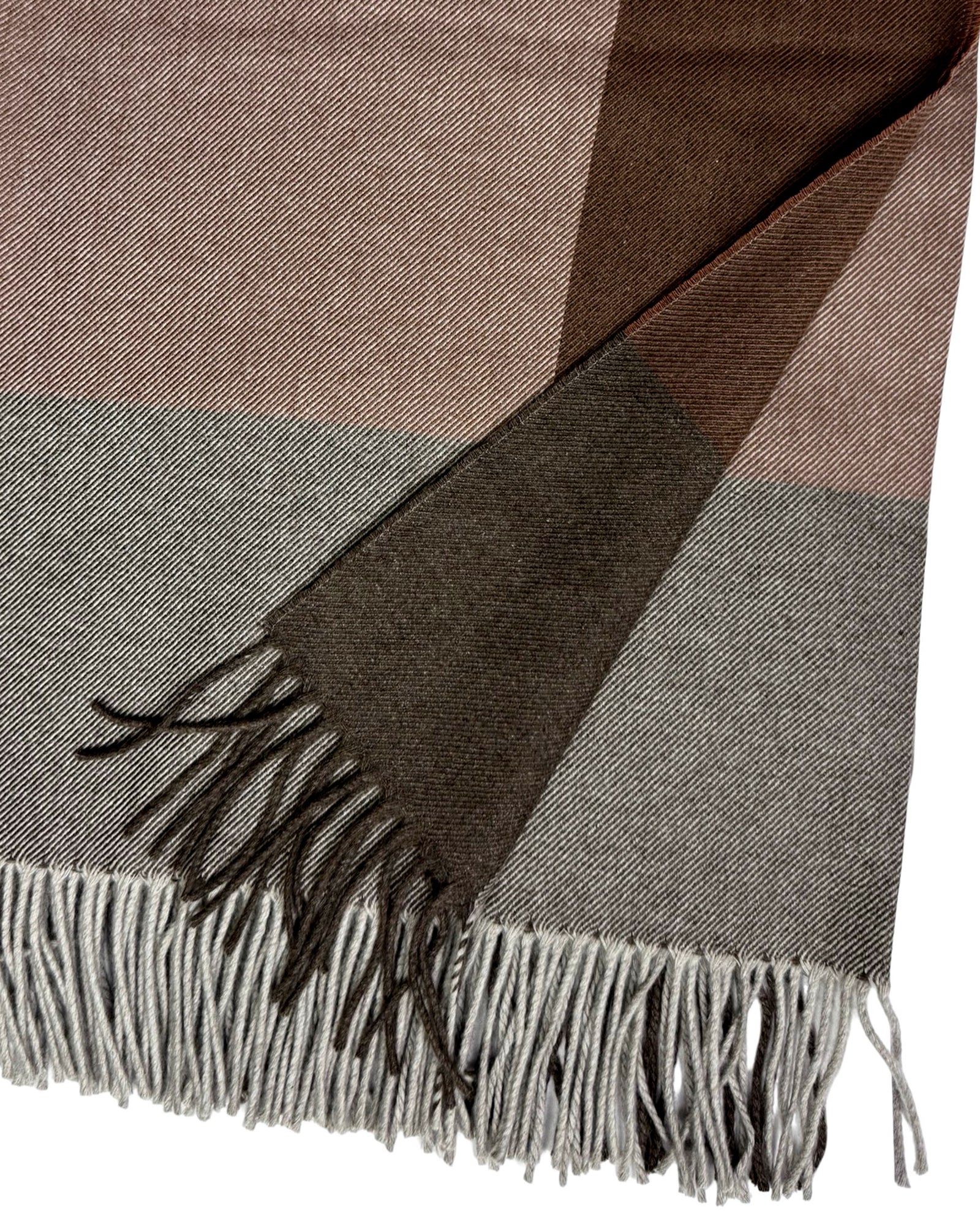 Cashmere Throw Blanket Brown Gray Design