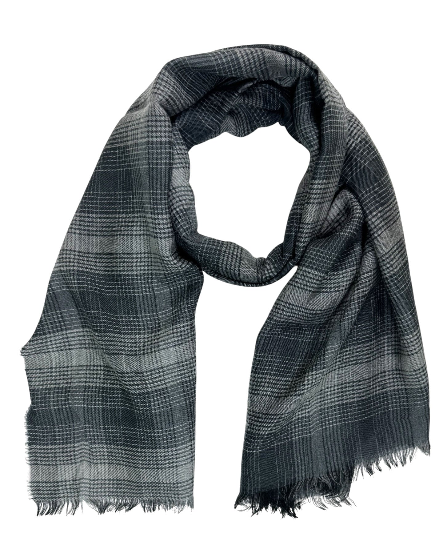 Tom Ford Short Scarf Black Gray Glen Check 