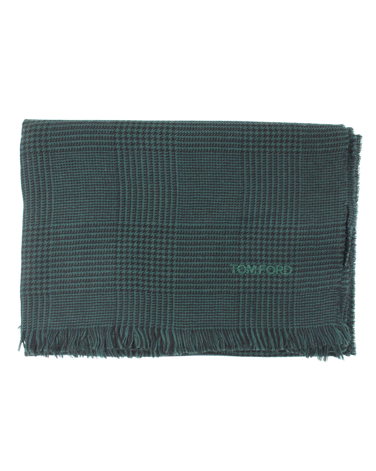 Sale Tom Ford Wool Scarf Dark Green Plaid