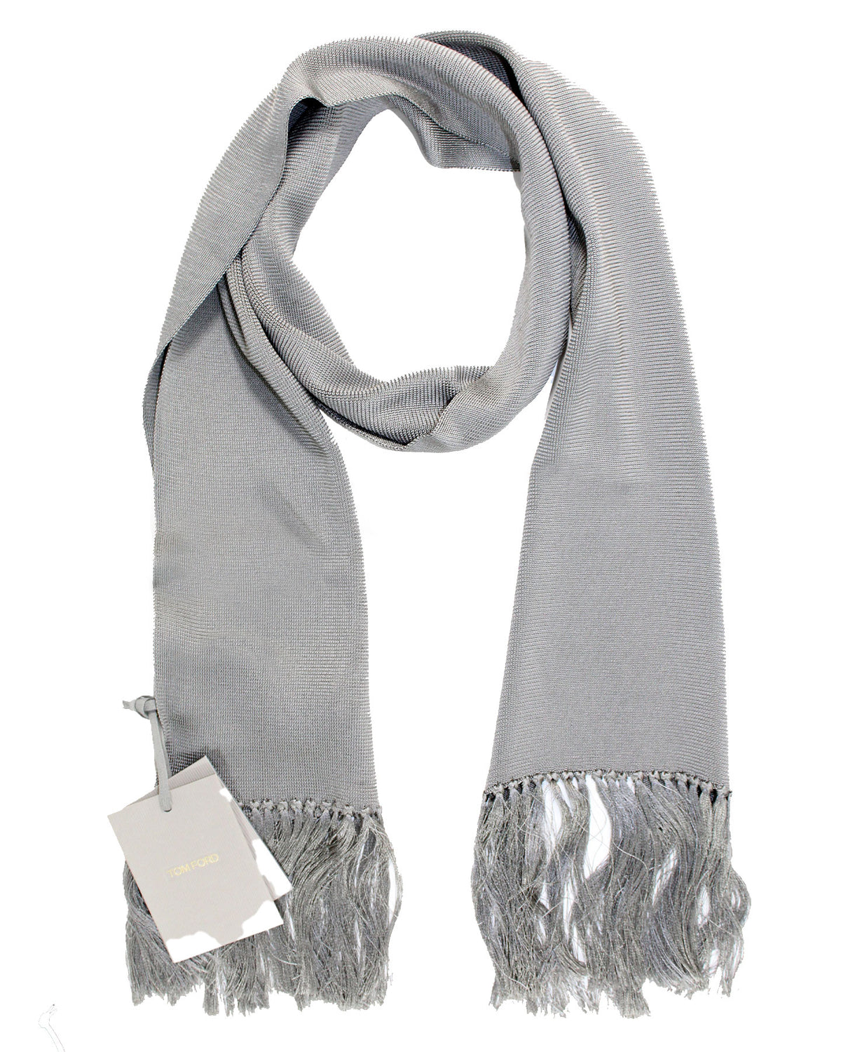 Tom Ford Scarf Gray Fringe clearance
