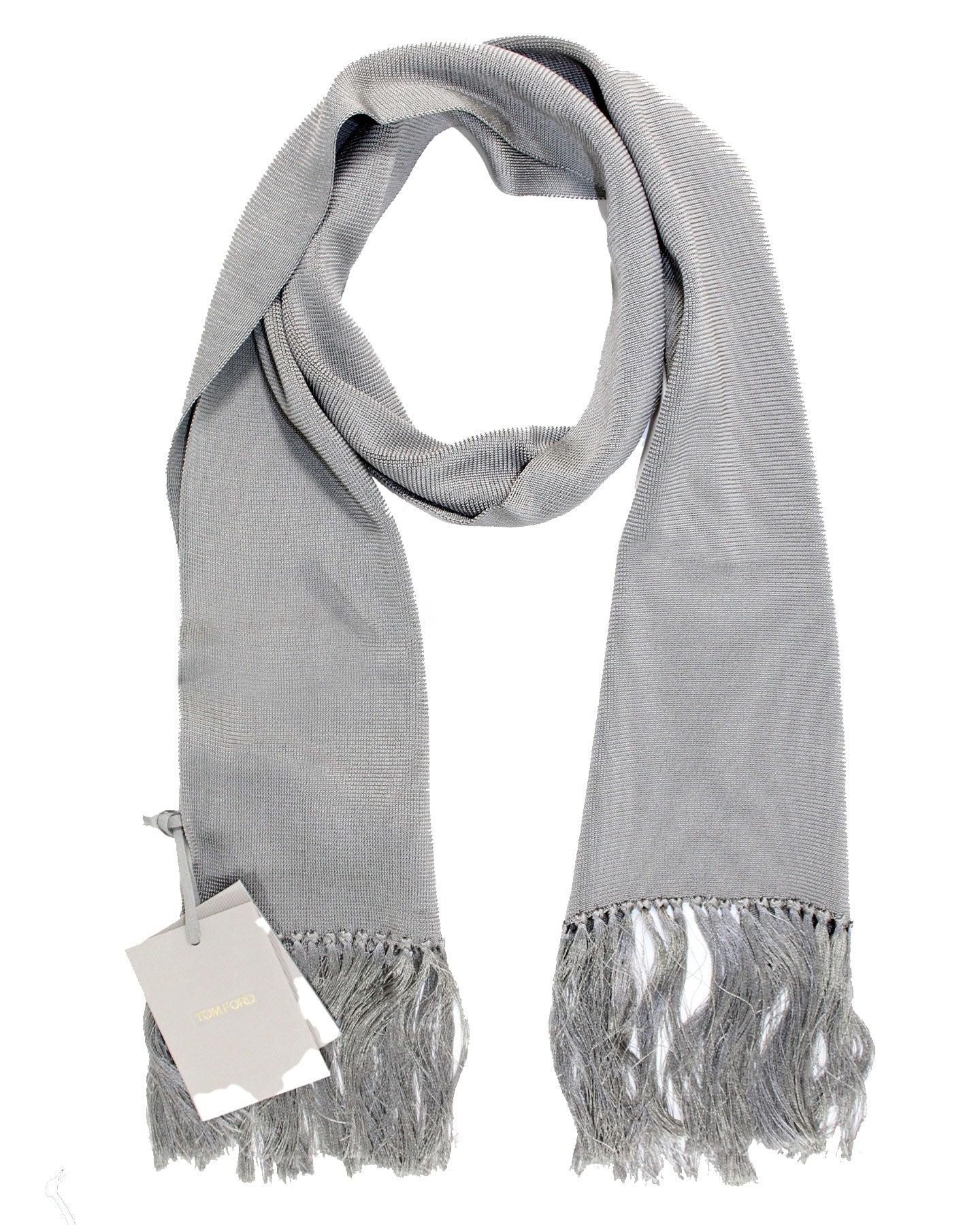 Tom Ford Scarf Gray Fringe clearance