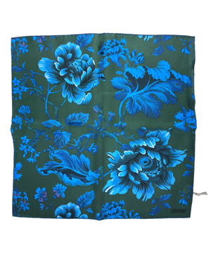 Tom Ford Pocket Square Green Royal Blue Floral