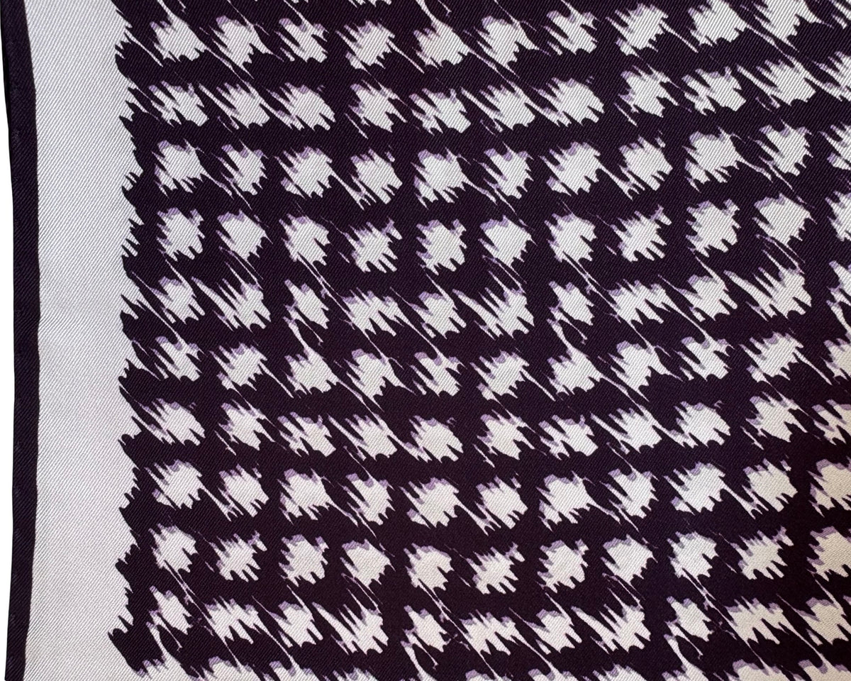 Tom Ford Silk Pocket Square Black White Distressed Houndstooth