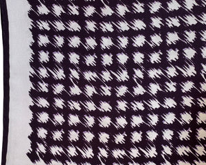 Tom Ford Silk Pocket Square Black White Distressed Houndstooth