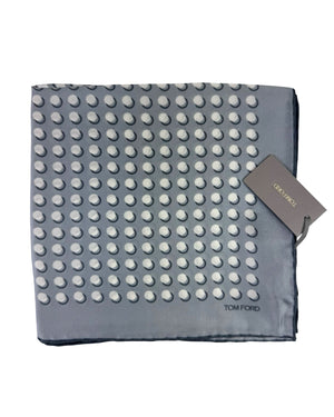 Tom Ford Pocket Square Gray White Dots
