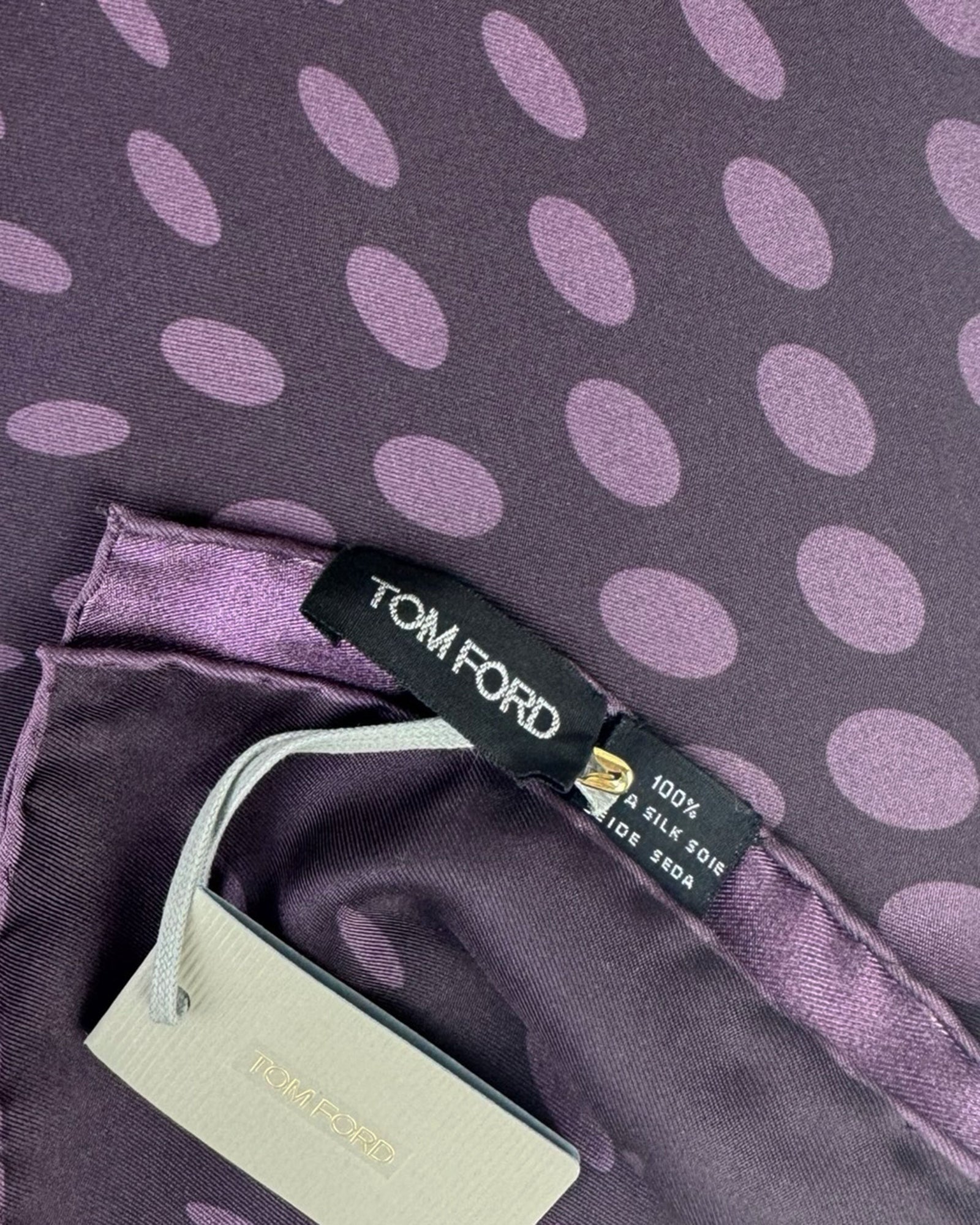 Tom Ford Pocket Square Purple Dotted Design