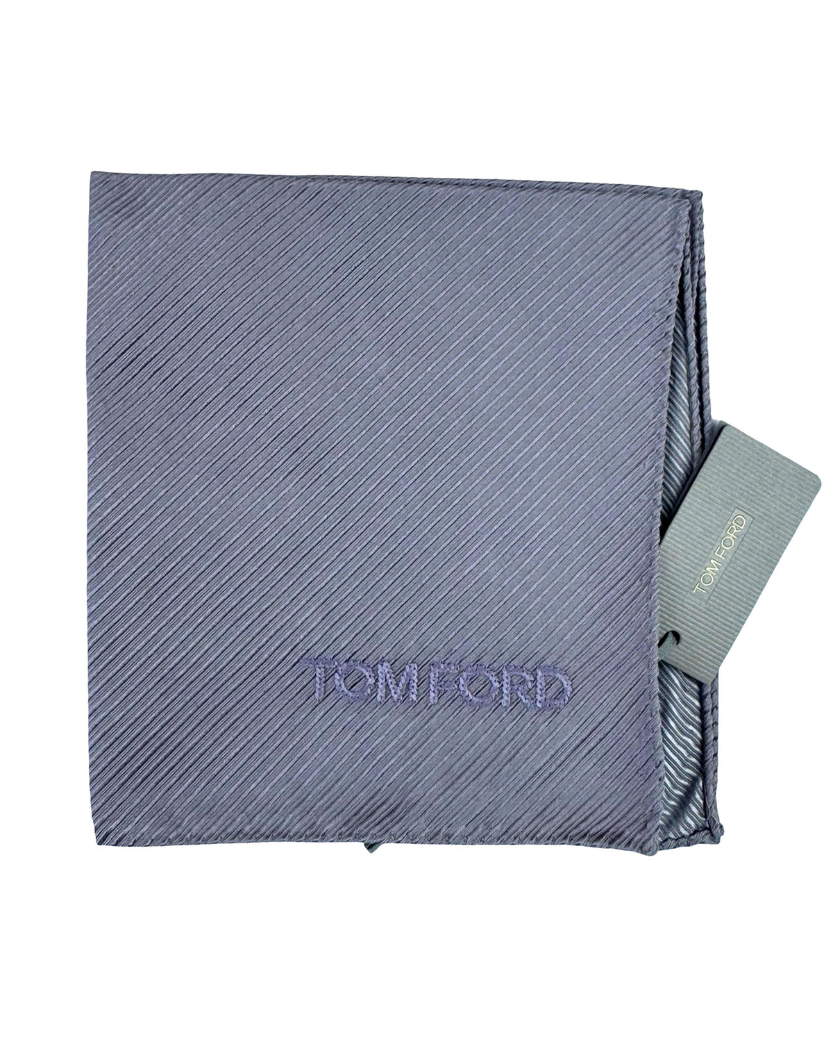 Tom Ford Silk Pocket Square Lilac Grosgrain