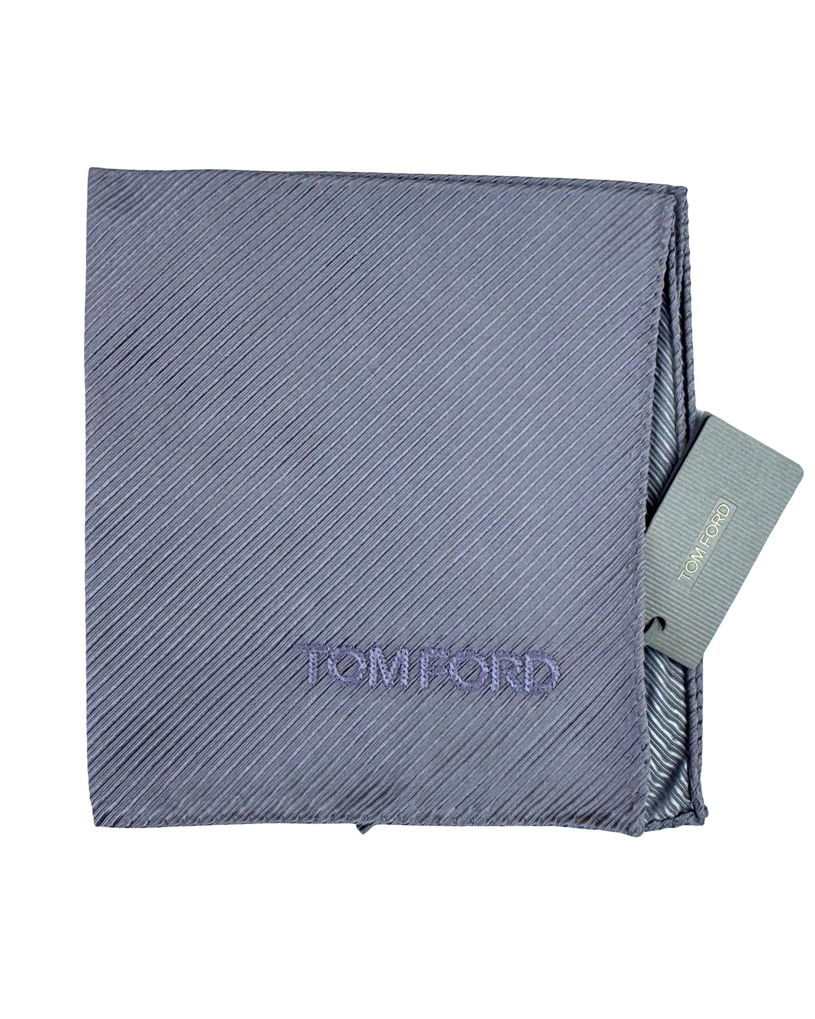 Tom Ford Silk Pocket Square Lilac Grosgrain