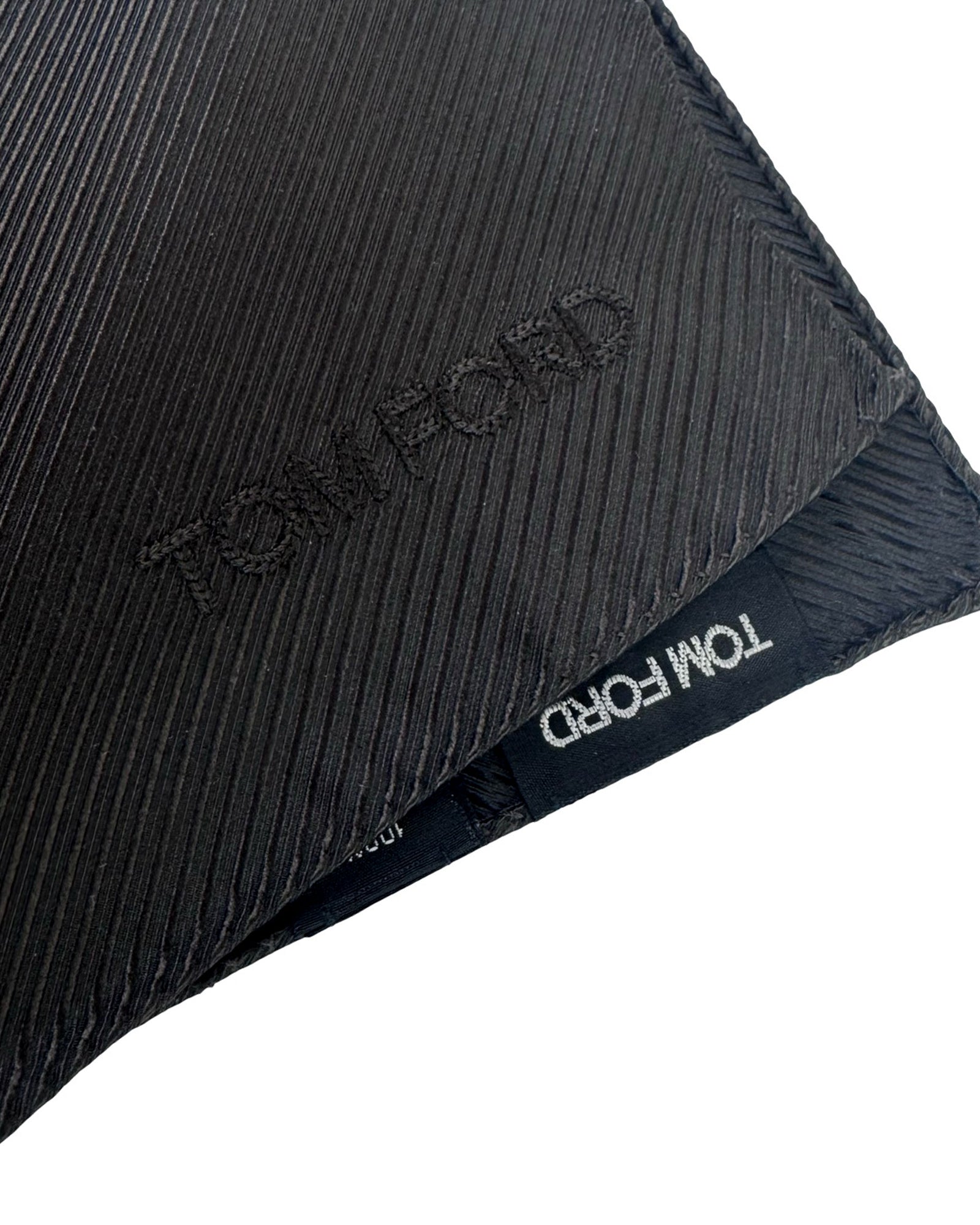 Tom Ford Pocket Square Black Grosgrain